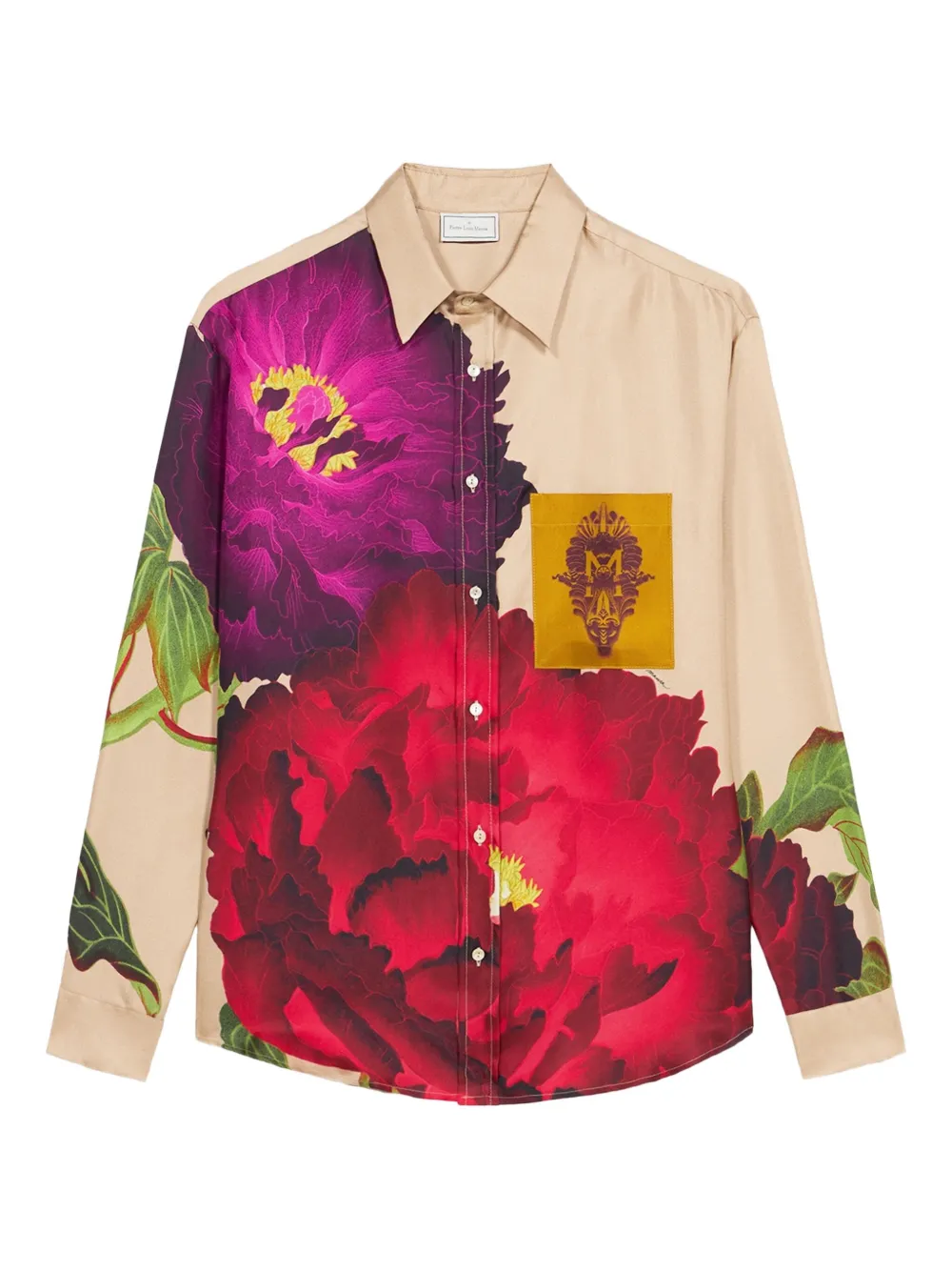 Pierre-Louis Mascia peony-print pocket shirt Rood