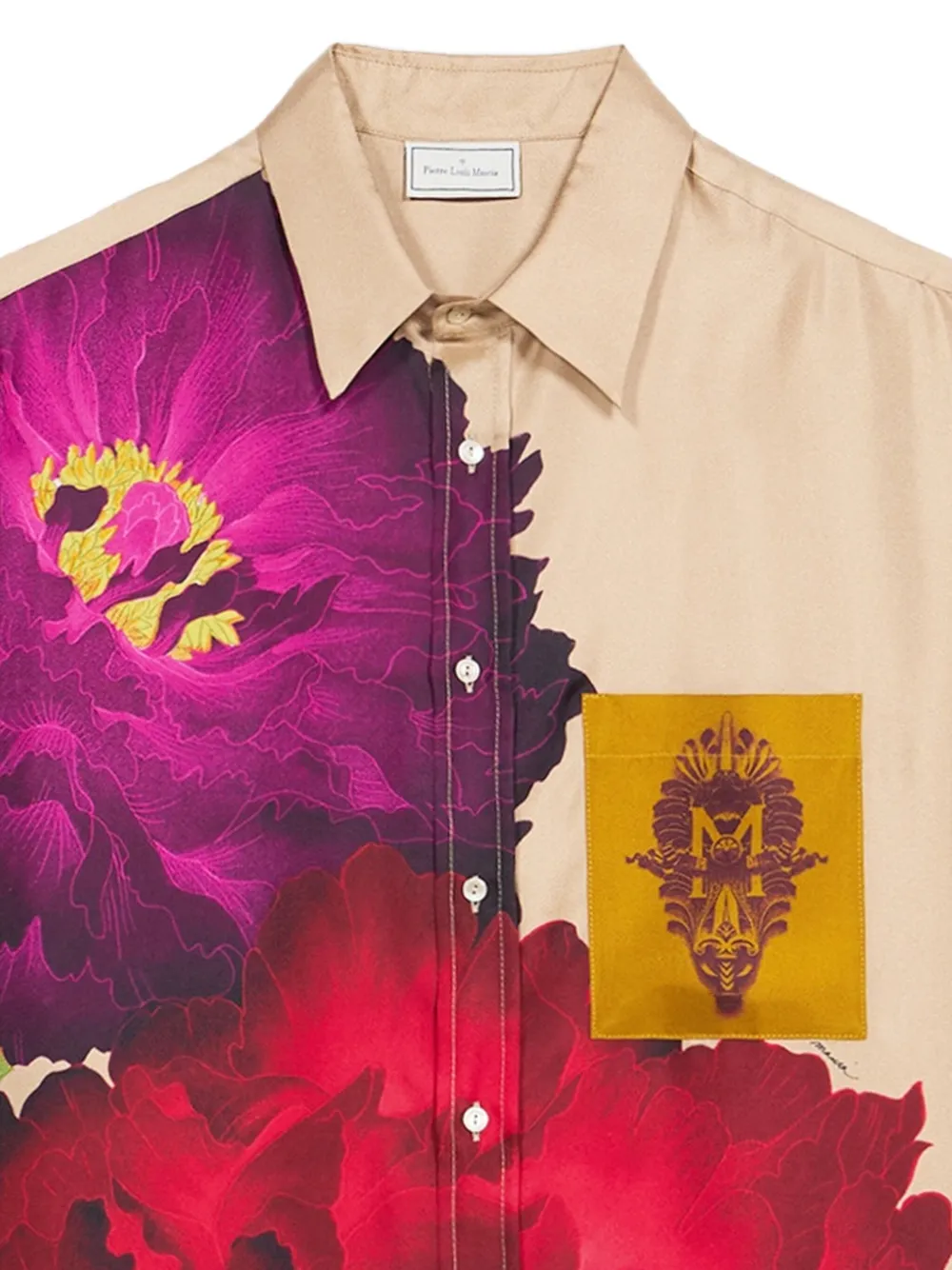 Pierre-Louis Mascia peony-print pocket shirt Rood