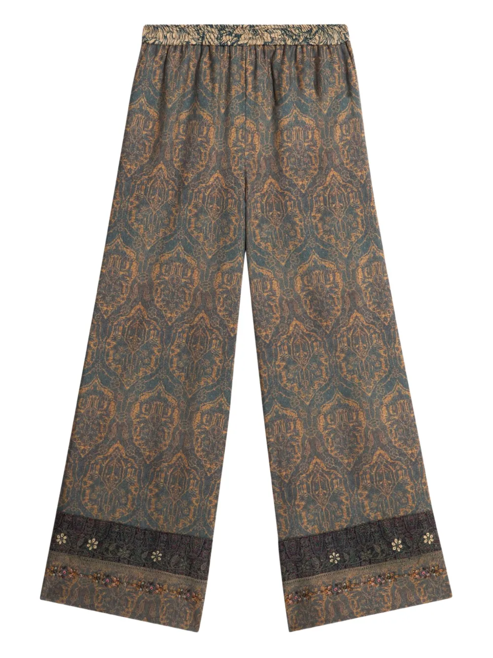 Pierre-Louis Mascia K20164 damask-print trousers Blauw