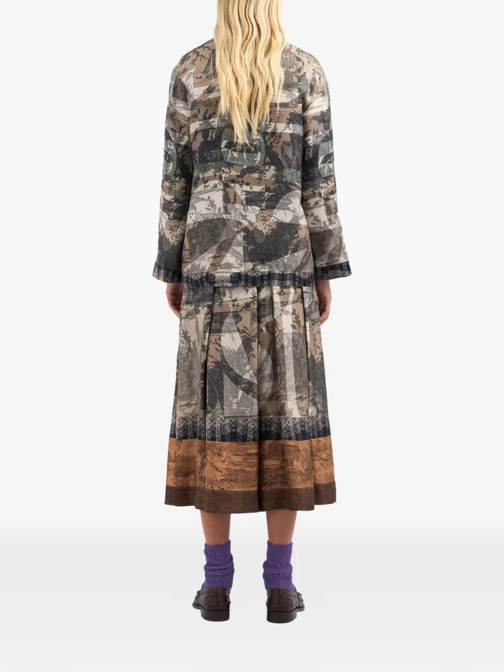 Pierre-Louis Mascia landscape-print jacket Beige