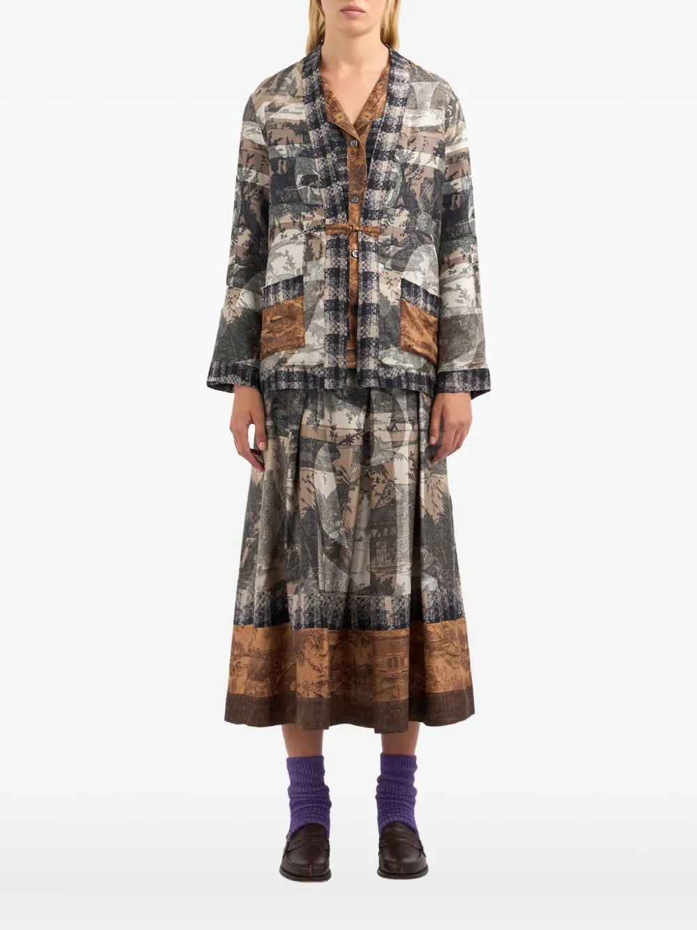 Pierre-Louis Mascia landscape-print jacket Beige