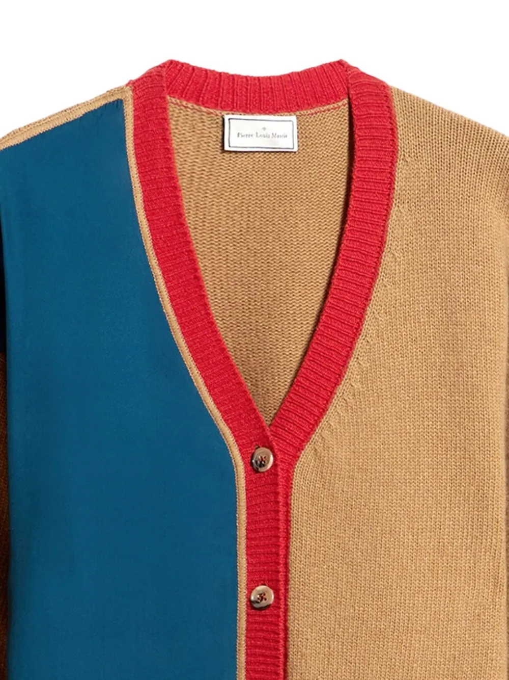 Pierre-Louis Mascia colour-block panelled cardigan Beige