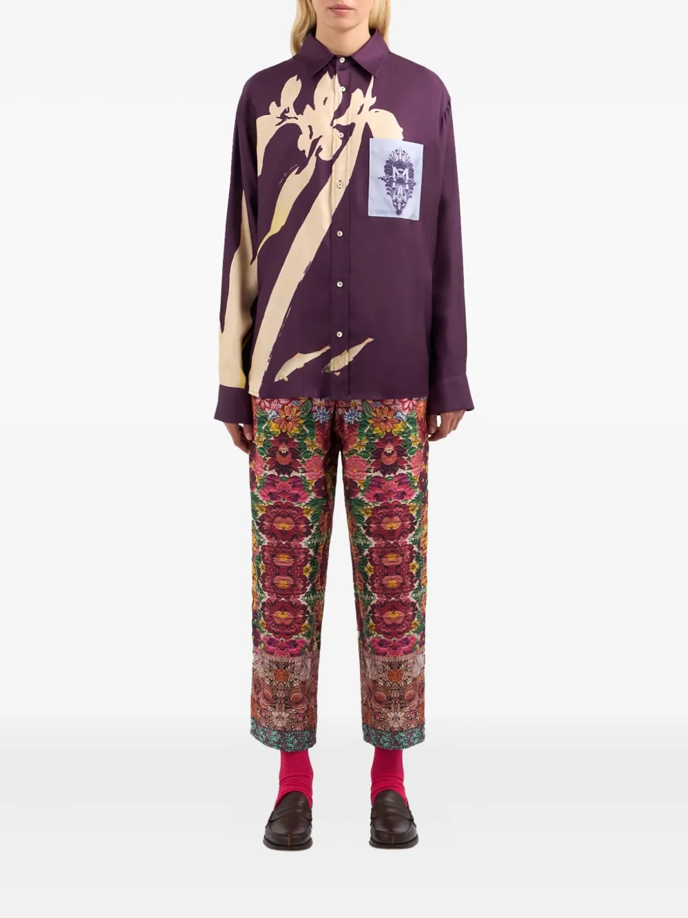 Pierre-Louis Mascia Aloegots floral-print shirt Rood