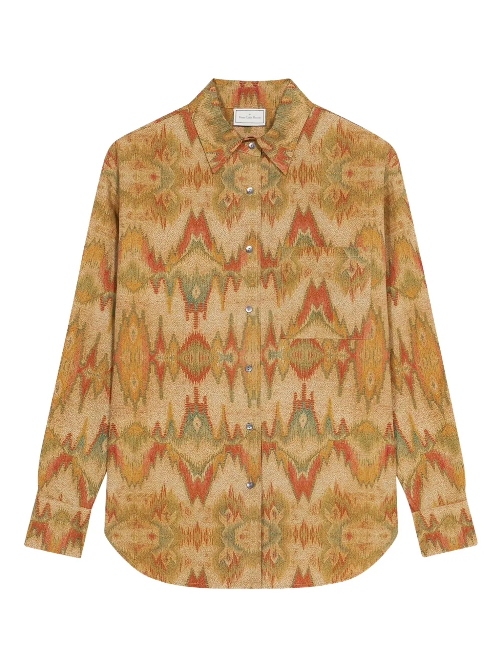 Pierre-Louis Mascia all-over pattern cotton shirt Beige