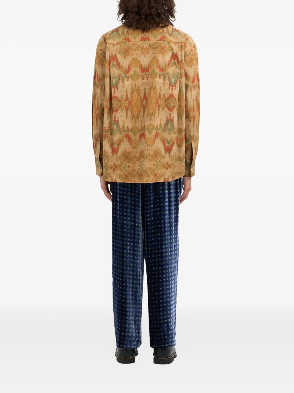 Pierre-Louis Mascia all-over pattern cotton shirt Beige