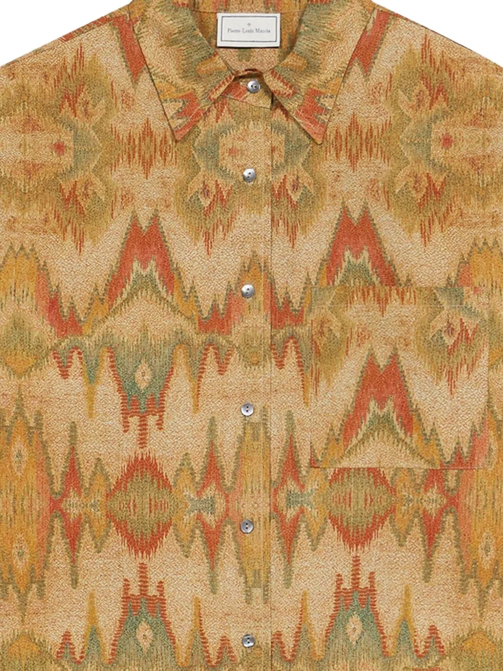 Pierre-Louis Mascia all-over pattern cotton shirt Beige