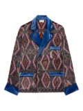 Pierre-Louis Mascia Kanpur geometric-pattern velvet blazer - Grey