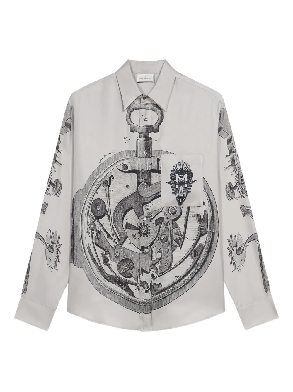 Pierre-Louis Mascia pocket-detail clockwork shirt Grijs