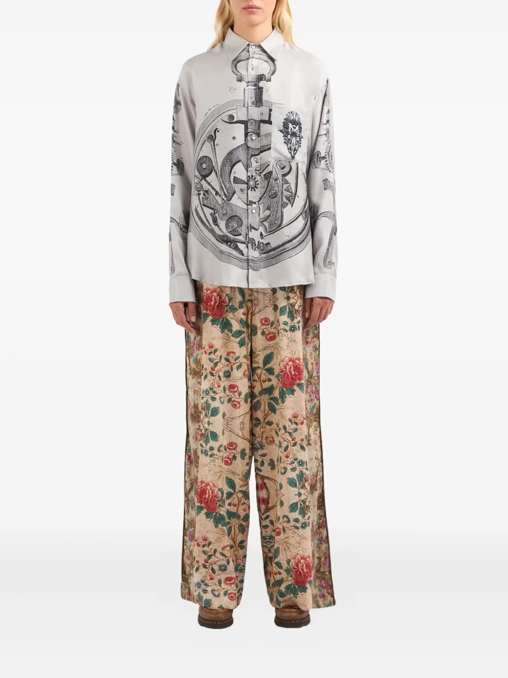 Pierre-Louis Mascia pocket-detail clockwork shirt Grijs