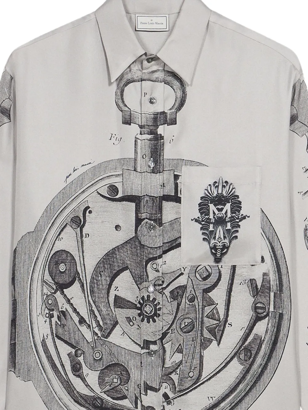 Pierre-Louis Mascia pocket-detail clockwork shirt Grijs