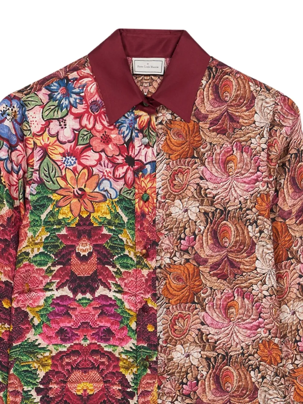 Pierre-Louis Mascia floral-patchwork shirt Roze
