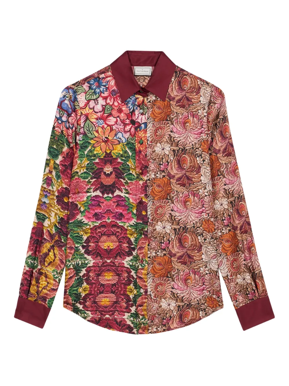 Pierre-Louis Mascia floral-patchwork shirt Roze