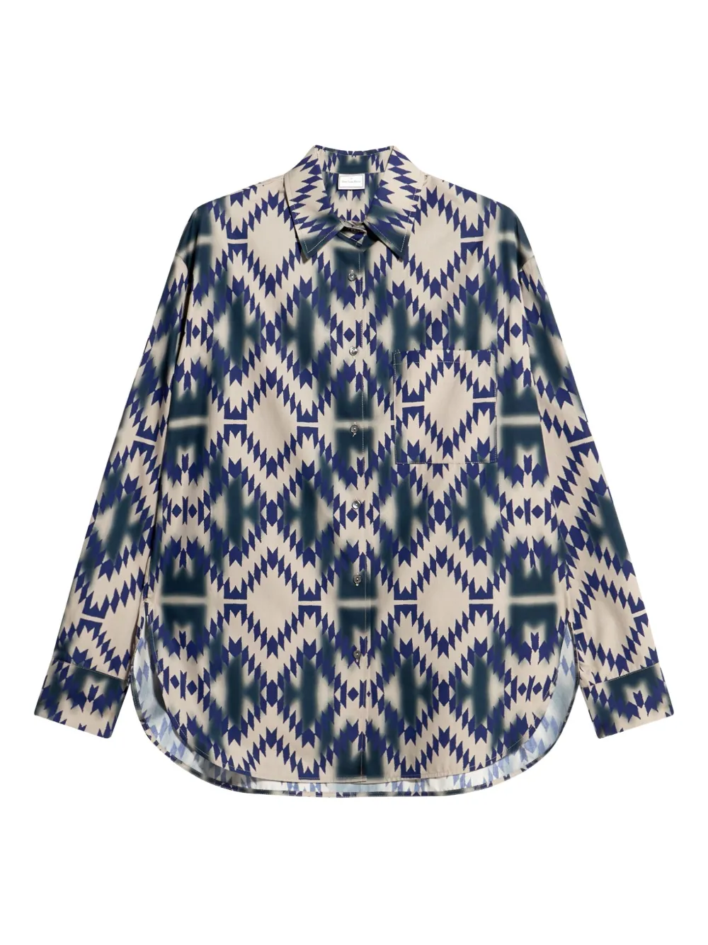 Pierre-Louis Mascia Teslabio geometric-print shirt Blauw