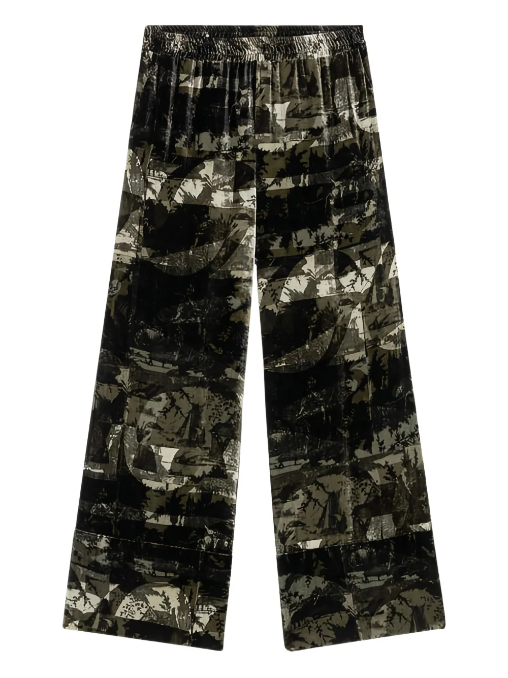 Pierre-Louis Mascia Kanada printed velvet trousers Zwart