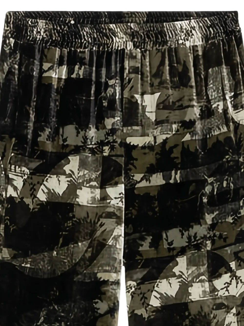 Pierre-Louis Mascia Kanada printed velvet trousers Zwart