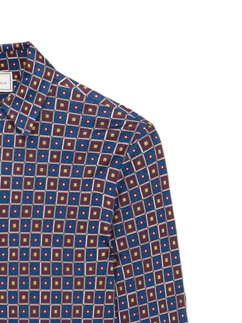 Pierre-Louis Mascia geometric-pattern shirt Blauw