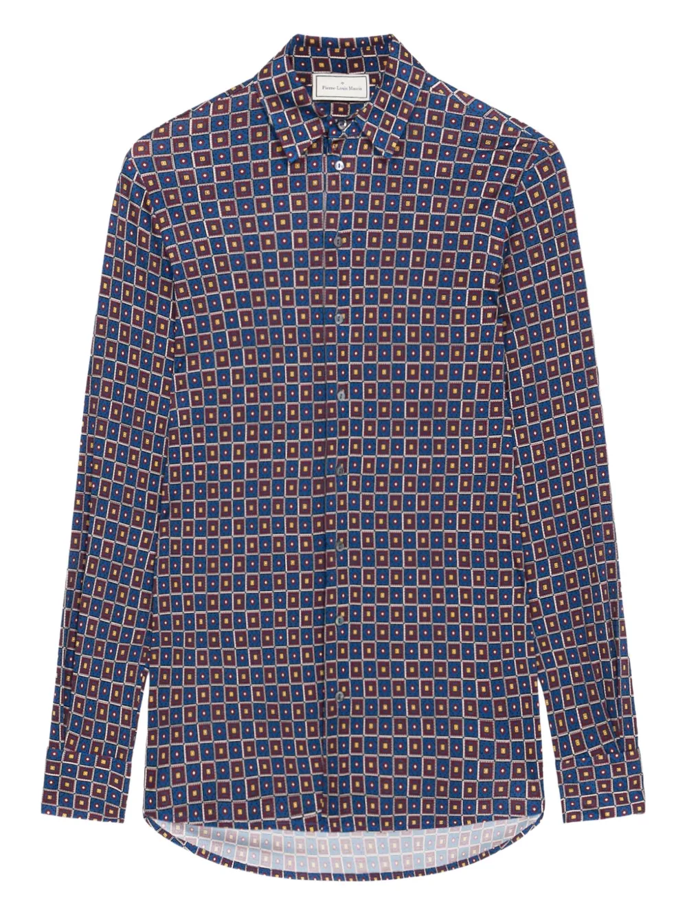 Pierre-Louis Mascia geometric-pattern shirt Blauw