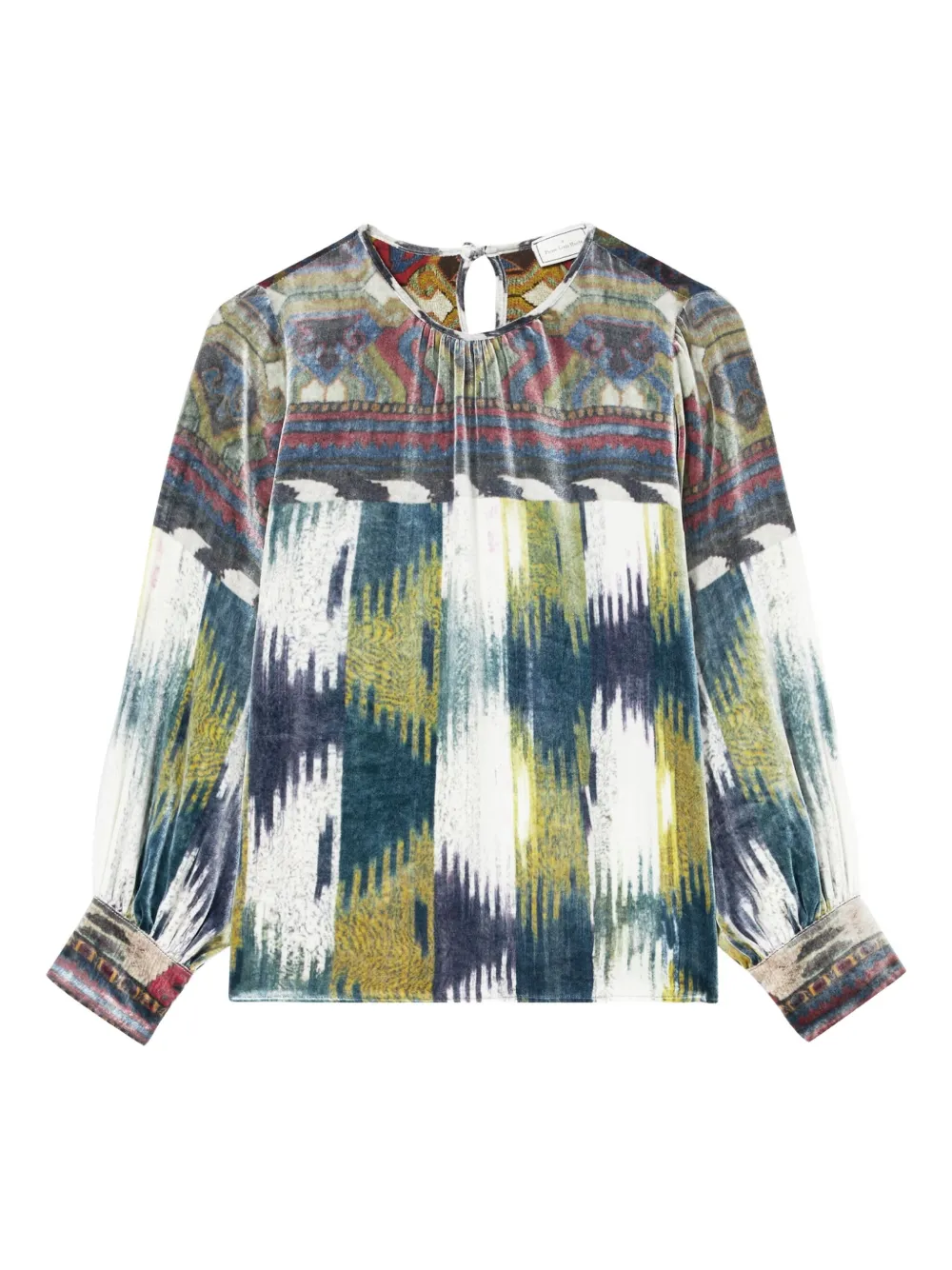 Pierre-Louis Mascia Kanpur velvet printed blouse Groen