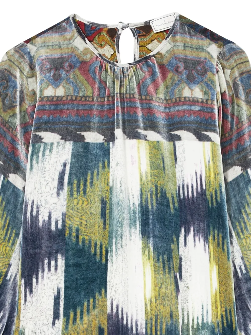 Pierre-Louis Mascia Kanpur velvet printed blouse Groen