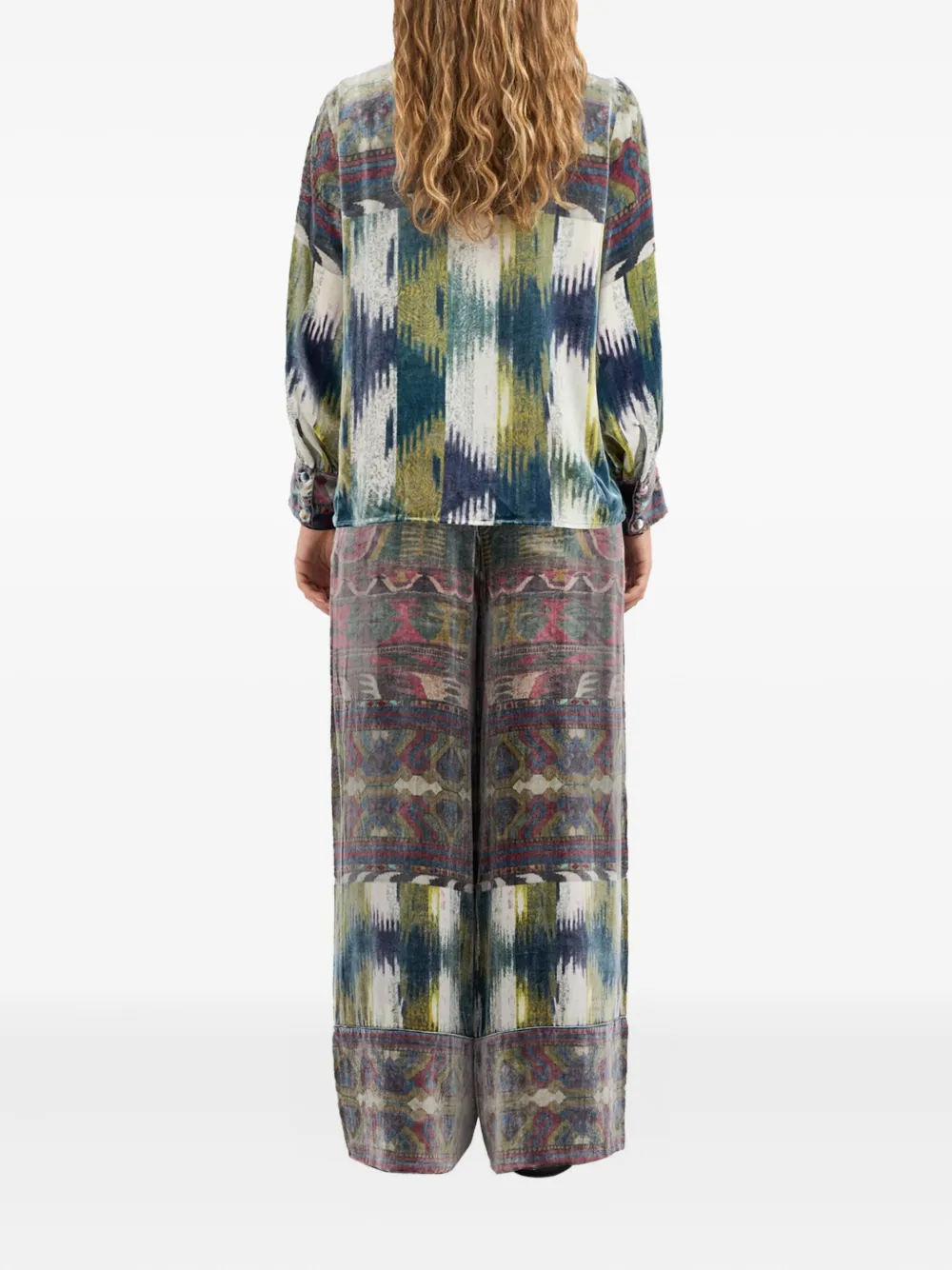 Pierre-Louis Mascia Kanpur velvet printed blouse Groen