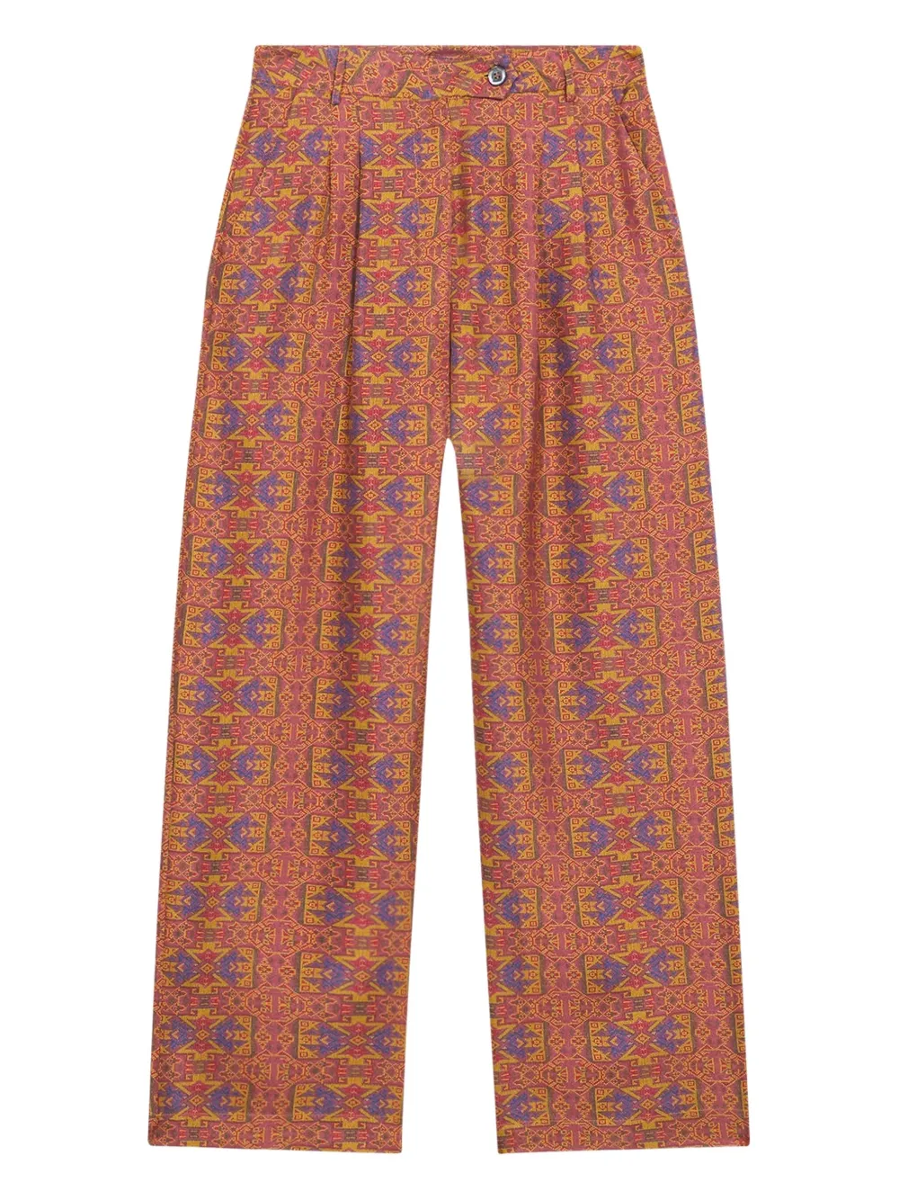 Pierre-Louis Mascia Cialda geometric-pattern trousers Oranje