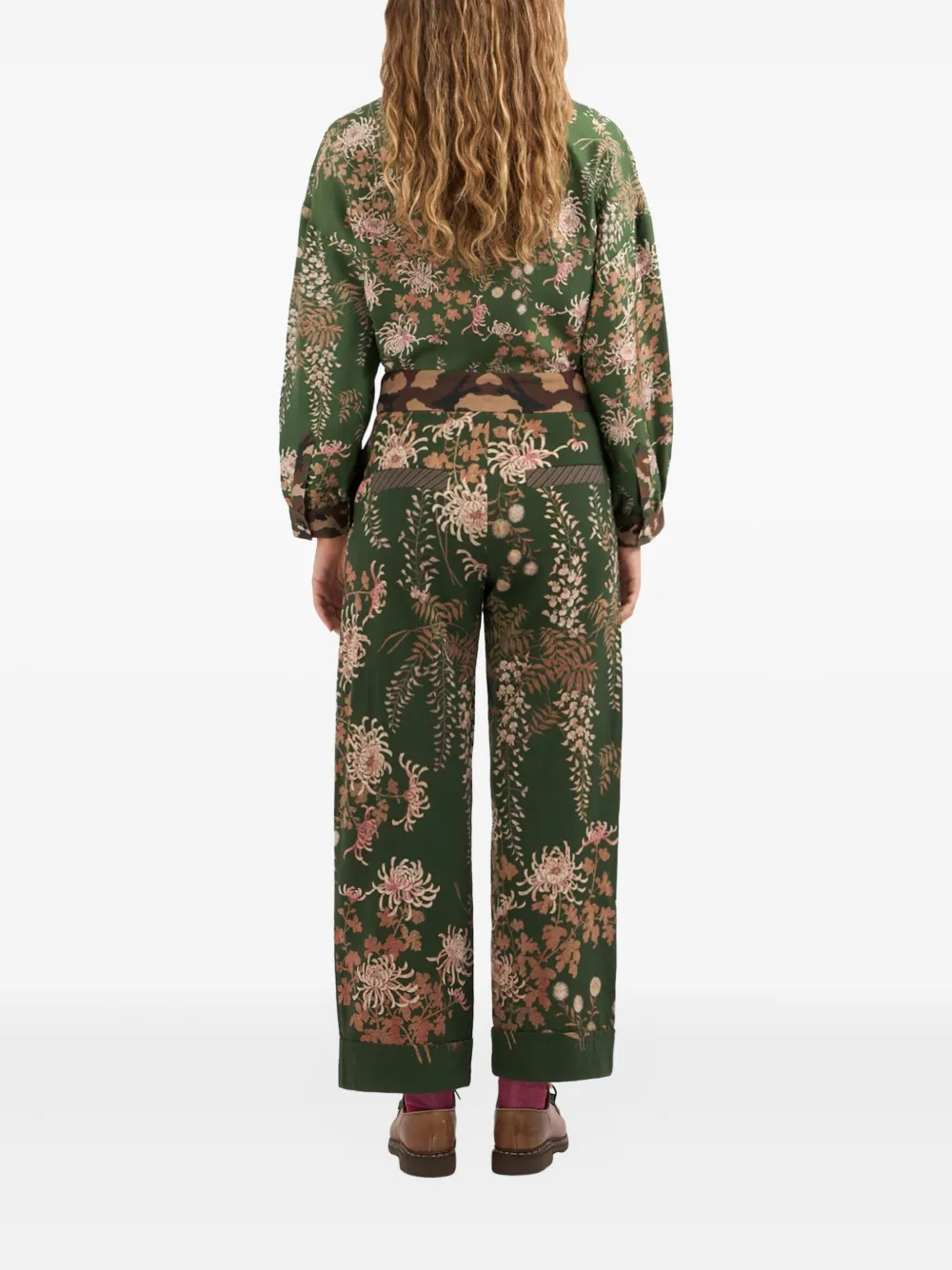 Pierre-Louis Mascia Dylan floral-print camouflage-waist trousers Groen
