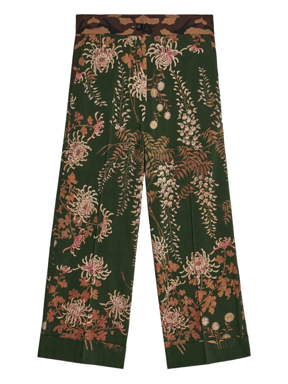 Pierre-Louis Mascia Dylan floral-print camouflage-waist trousers Groen