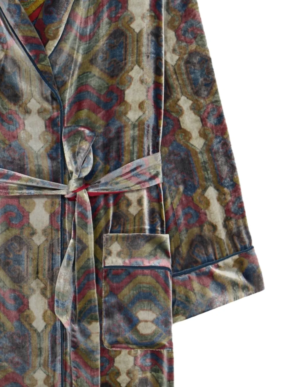Pierre-Louis Mascia Kanpur patterned velvet coat Groen
