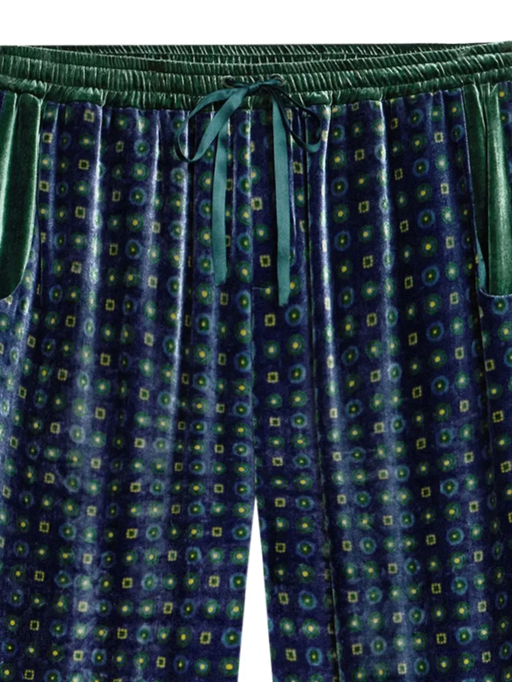 Pierre-Louis Mascia geometric-pattern drawstring trousers Blauw