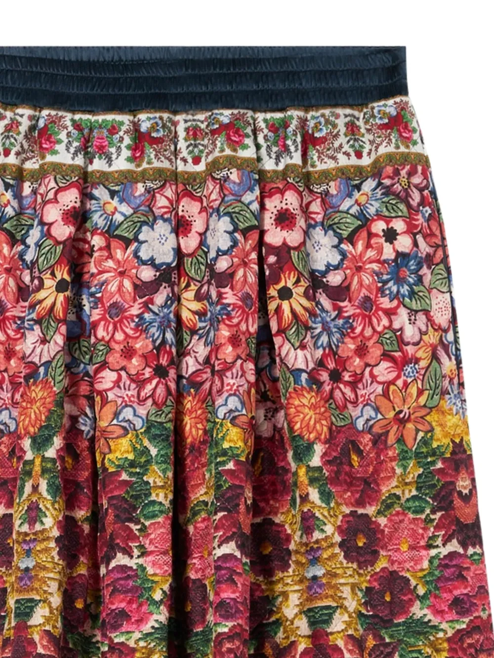 Pierre-Louis Mascia Alosol pleated floral-print midi skirt Rood