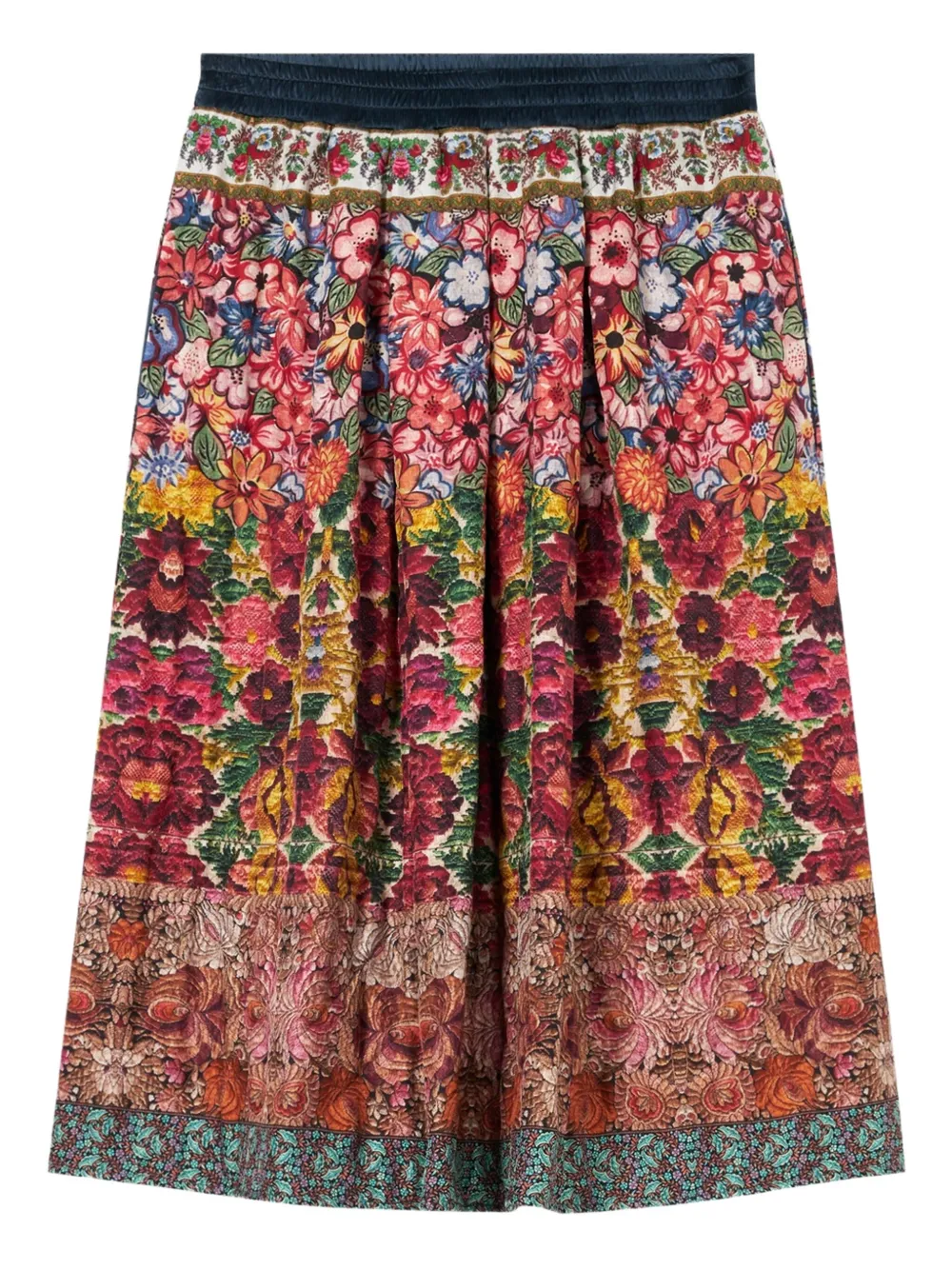 Pierre-Louis Mascia Alosol pleated floral-print midi skirt Rood