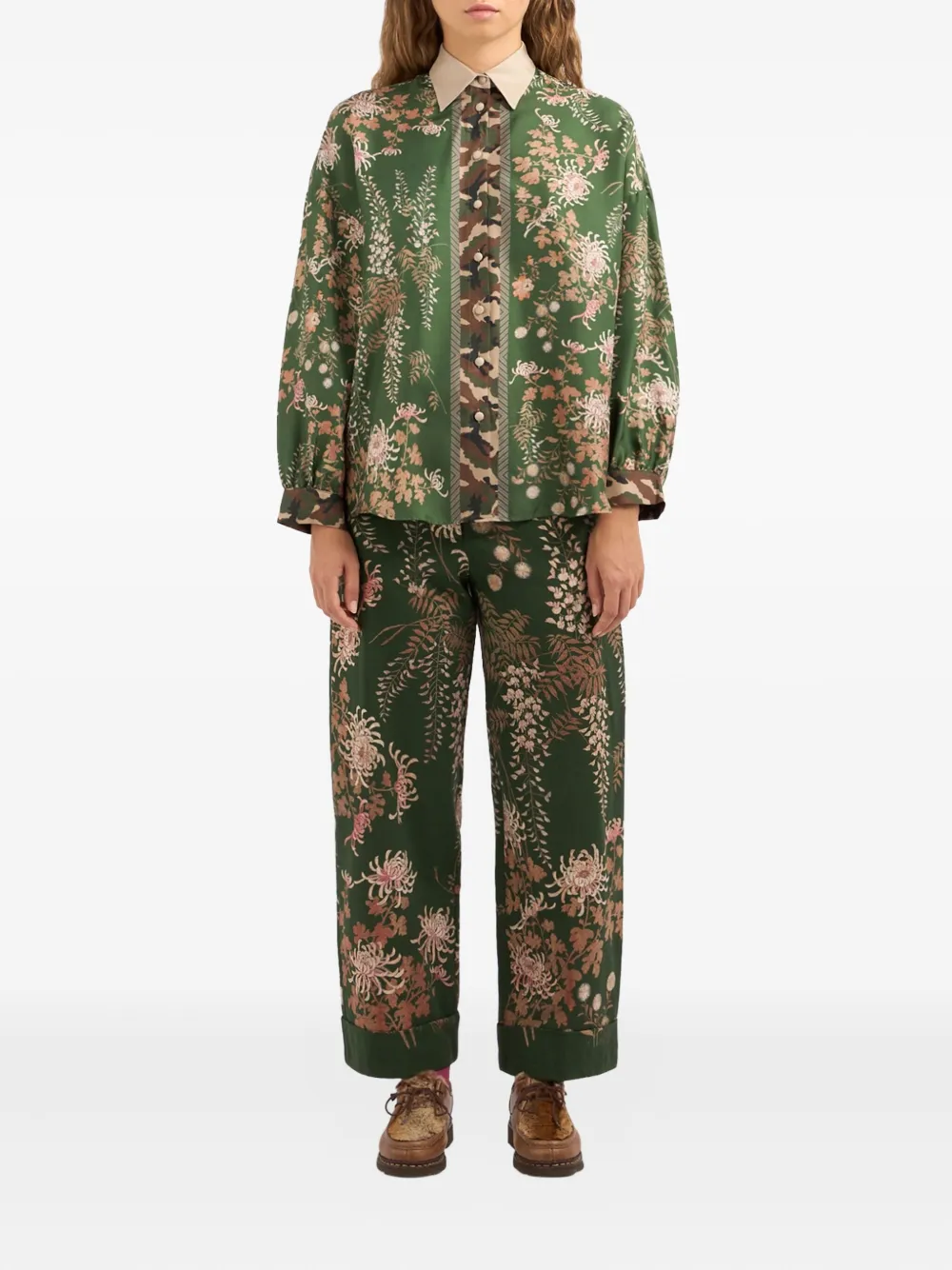 Pierre-Louis Mascia floral-camouflage print shirt Groen
