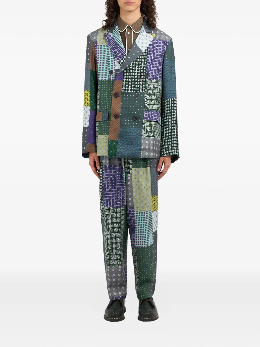 Pierre-Louis Mascia Fancy double-breasted blazer Groen
