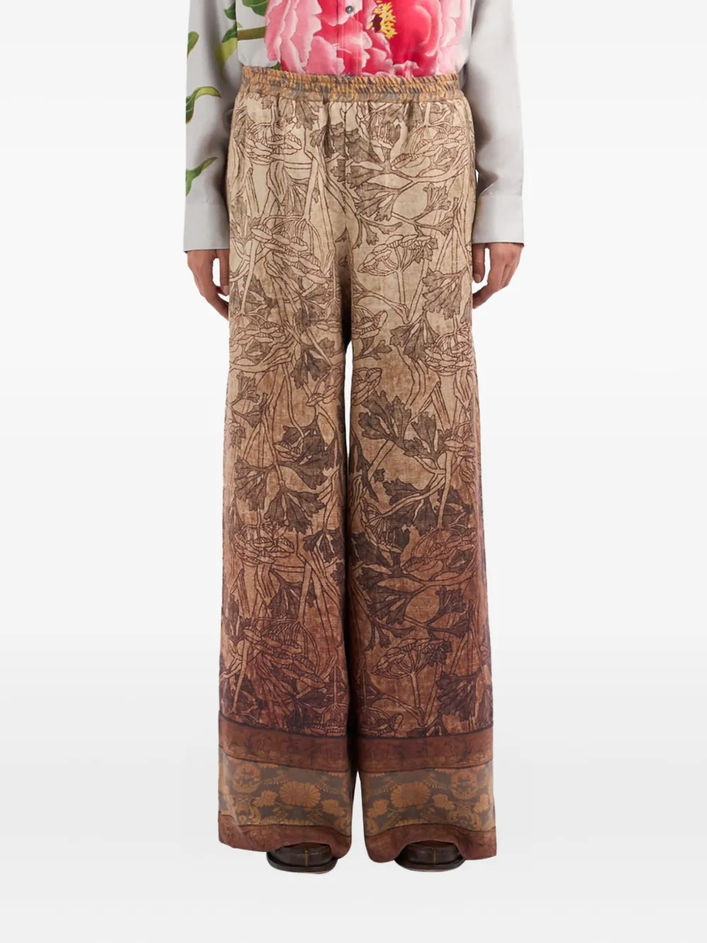 Pierre-Louis Mascia floral-print trousers Beige