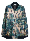 Pierre-Louis Mascia Falson tapestry balloon-sleeve bomber jacket - Blue