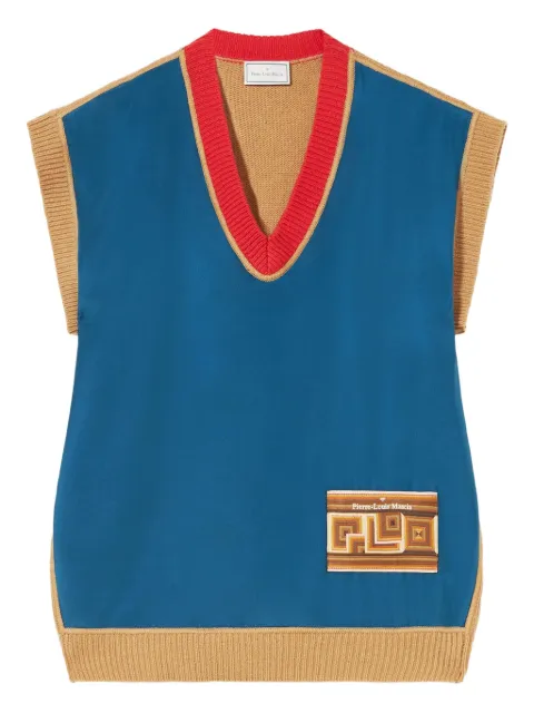 Pierre-Louis Mascia V-neck logo-patch sweater