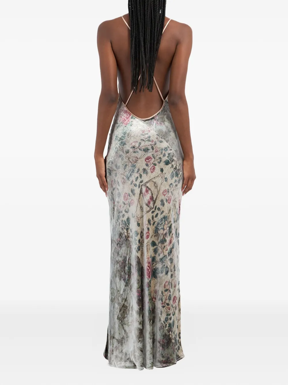 Pierre-Louis Mascia Kanpur floral-print maxi dress Grijs