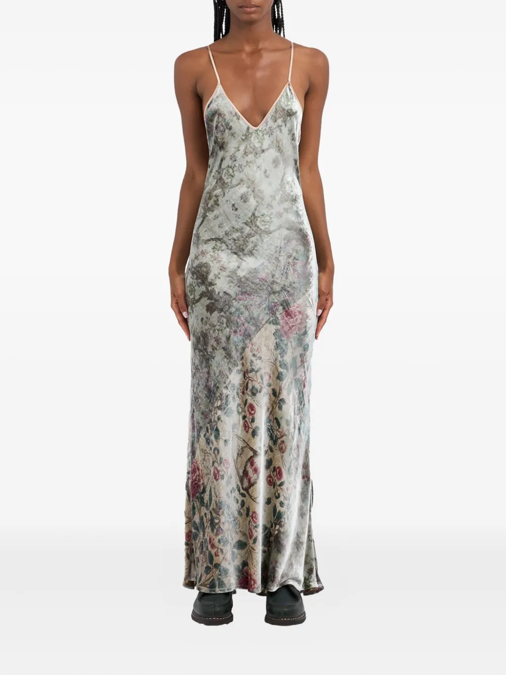 Pierre-Louis Mascia Kanpur floral-print maxi dress Grijs