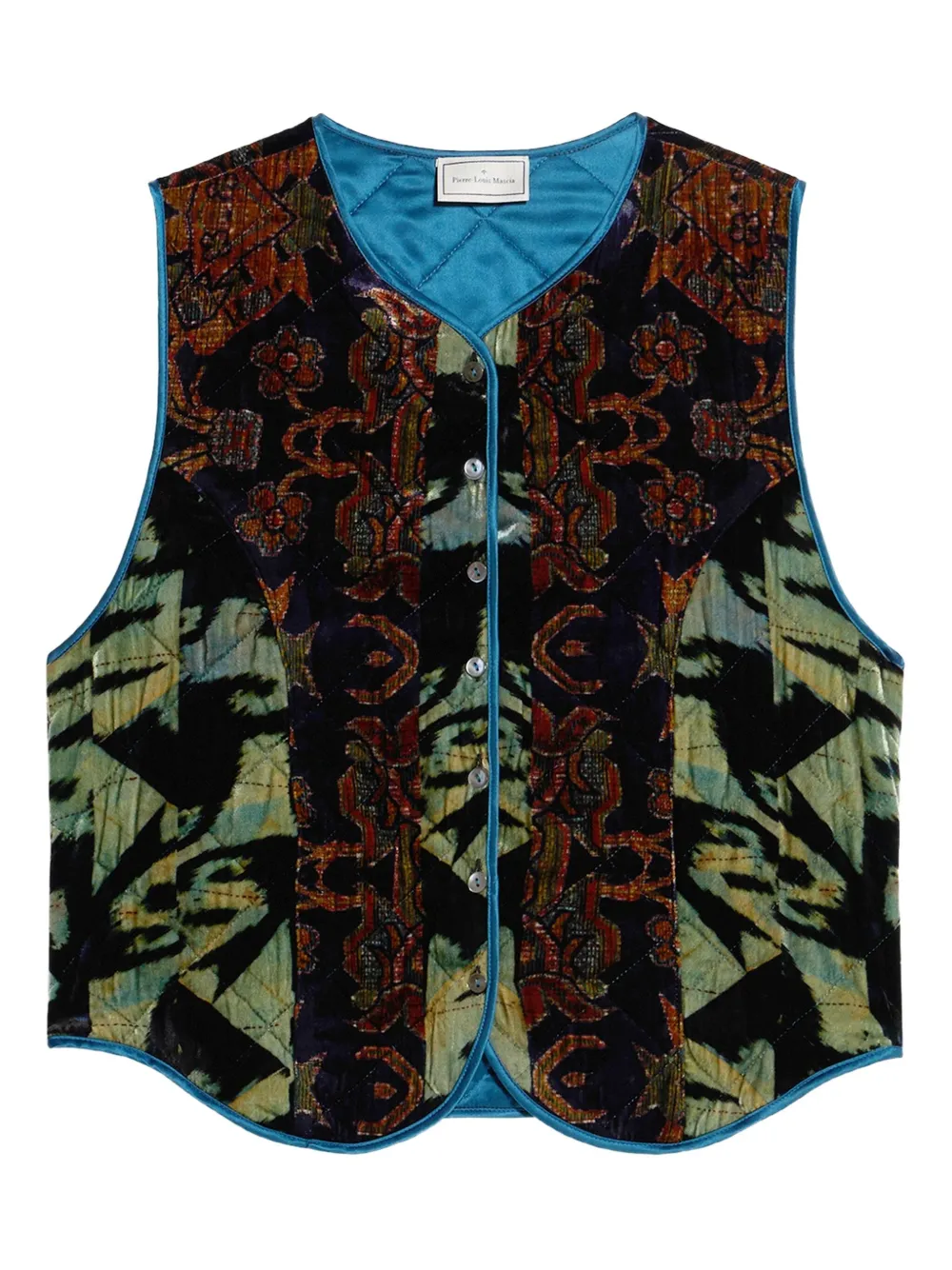 Pierre-Louis Mascia quilted patterned waistcoat Bruin