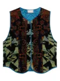 Pierre-Louis Mascia quilted patterned waistcoat - Brown
