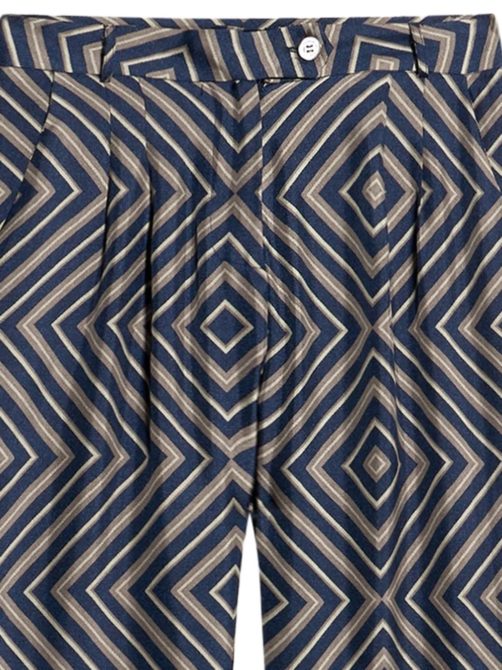 Pierre-Louis Mascia Cialda pleated geometric trousers Blauw