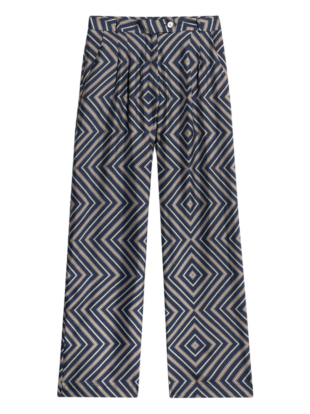 Pierre-Louis Mascia Cialda pleated geometric trousers Blauw