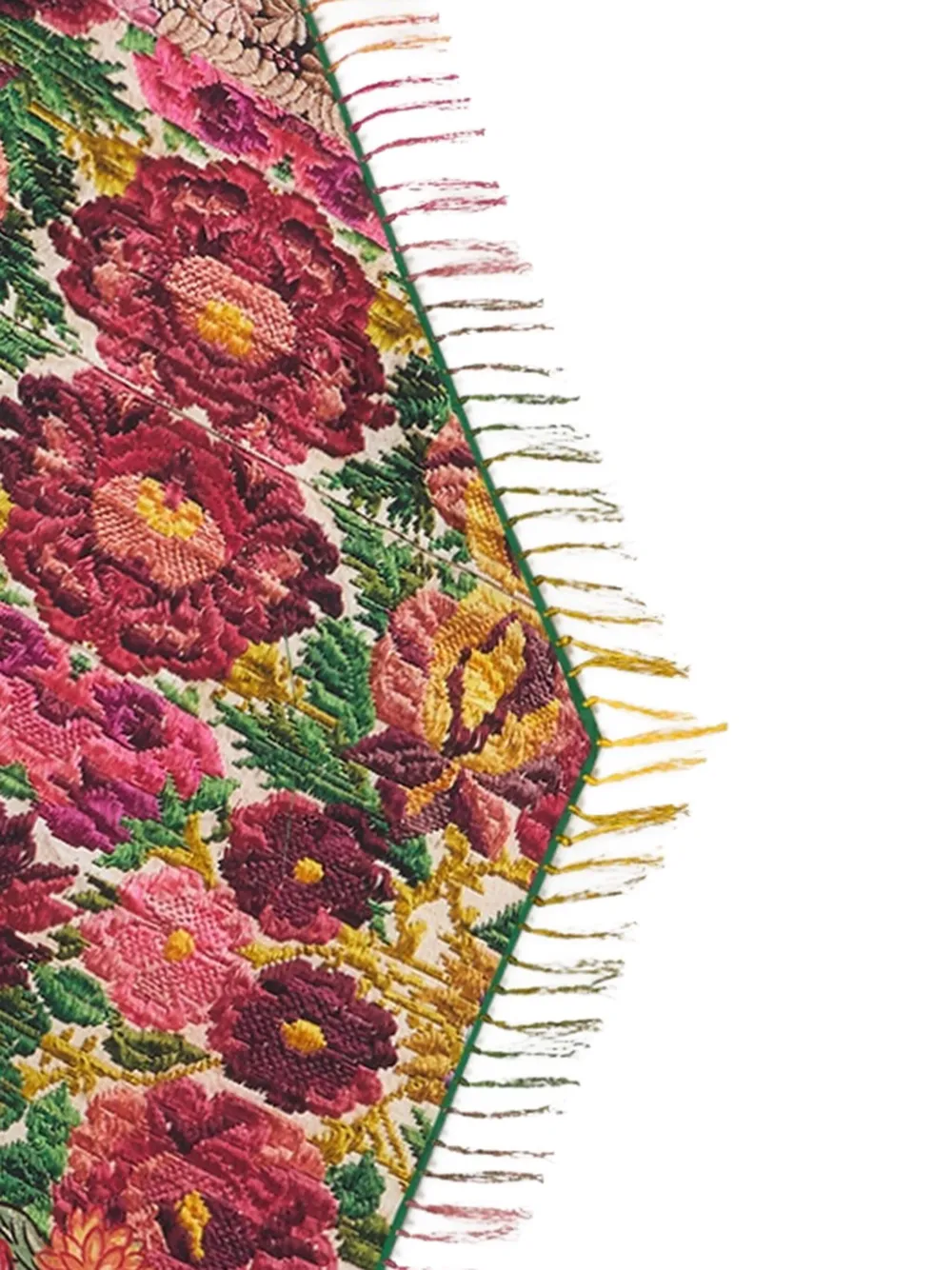 Pierre-Louis Mascia floral-pattern fringed scarf Roze