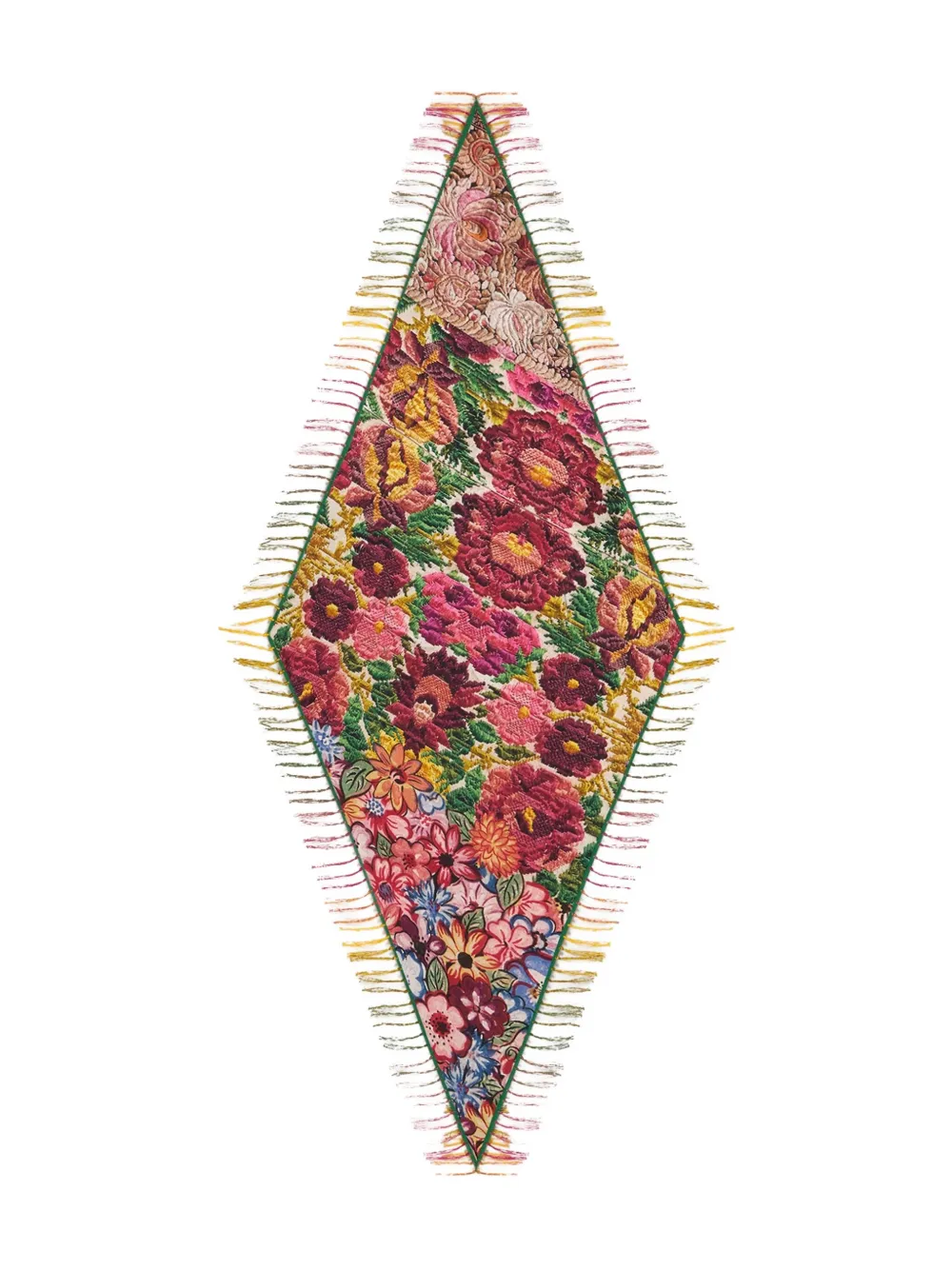 Pierre-Louis Mascia floral-pattern fringed scarf Roze