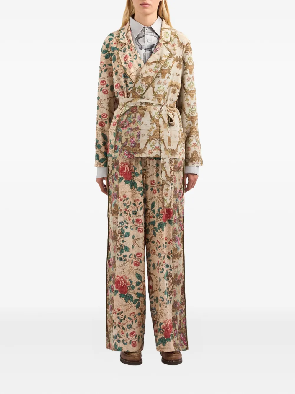 Pierre-Louis Mascia floral-pattern blazer Beige