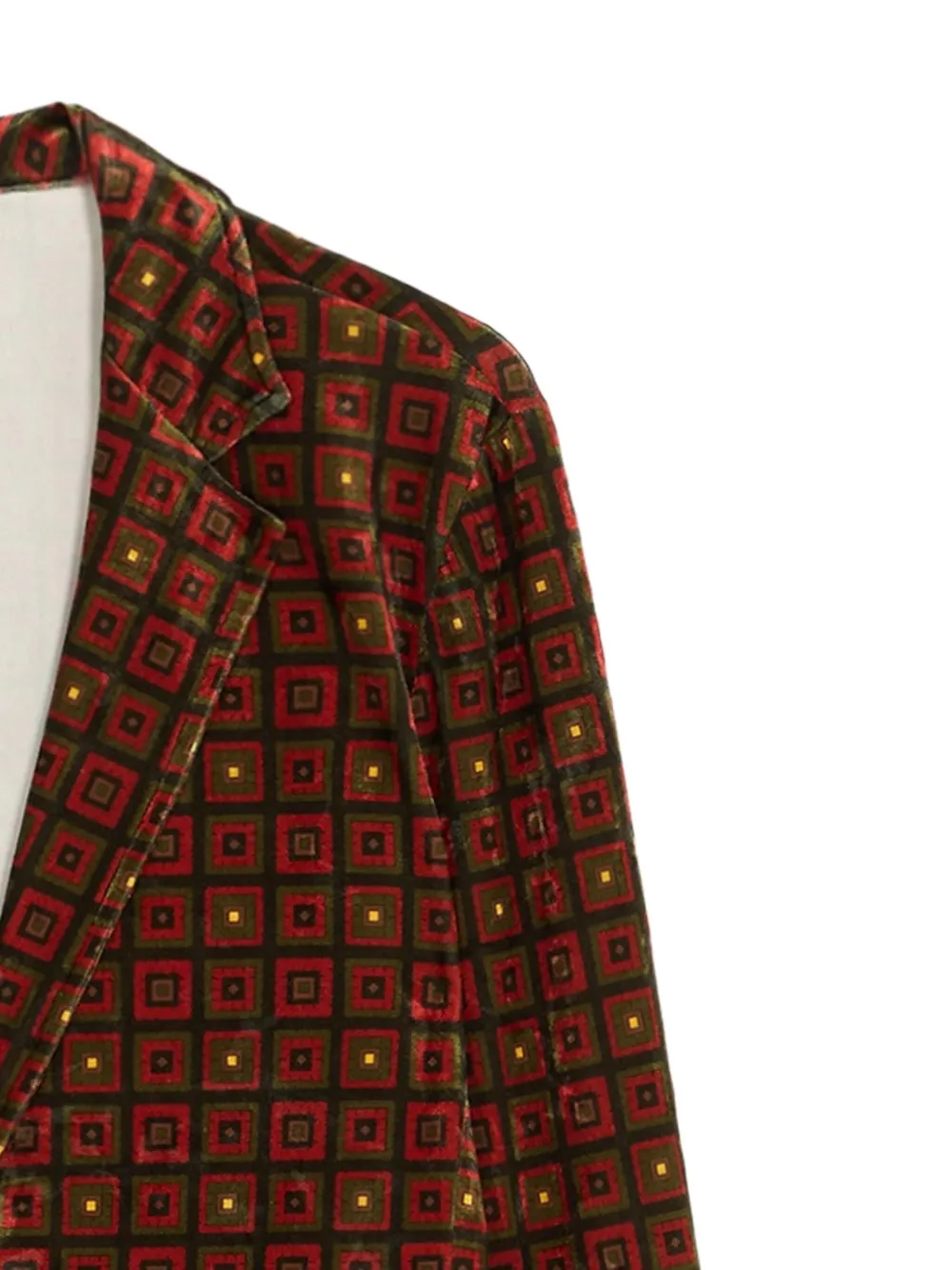 Pierre-Louis Mascia geometric-pattern velvet blazer Bruin