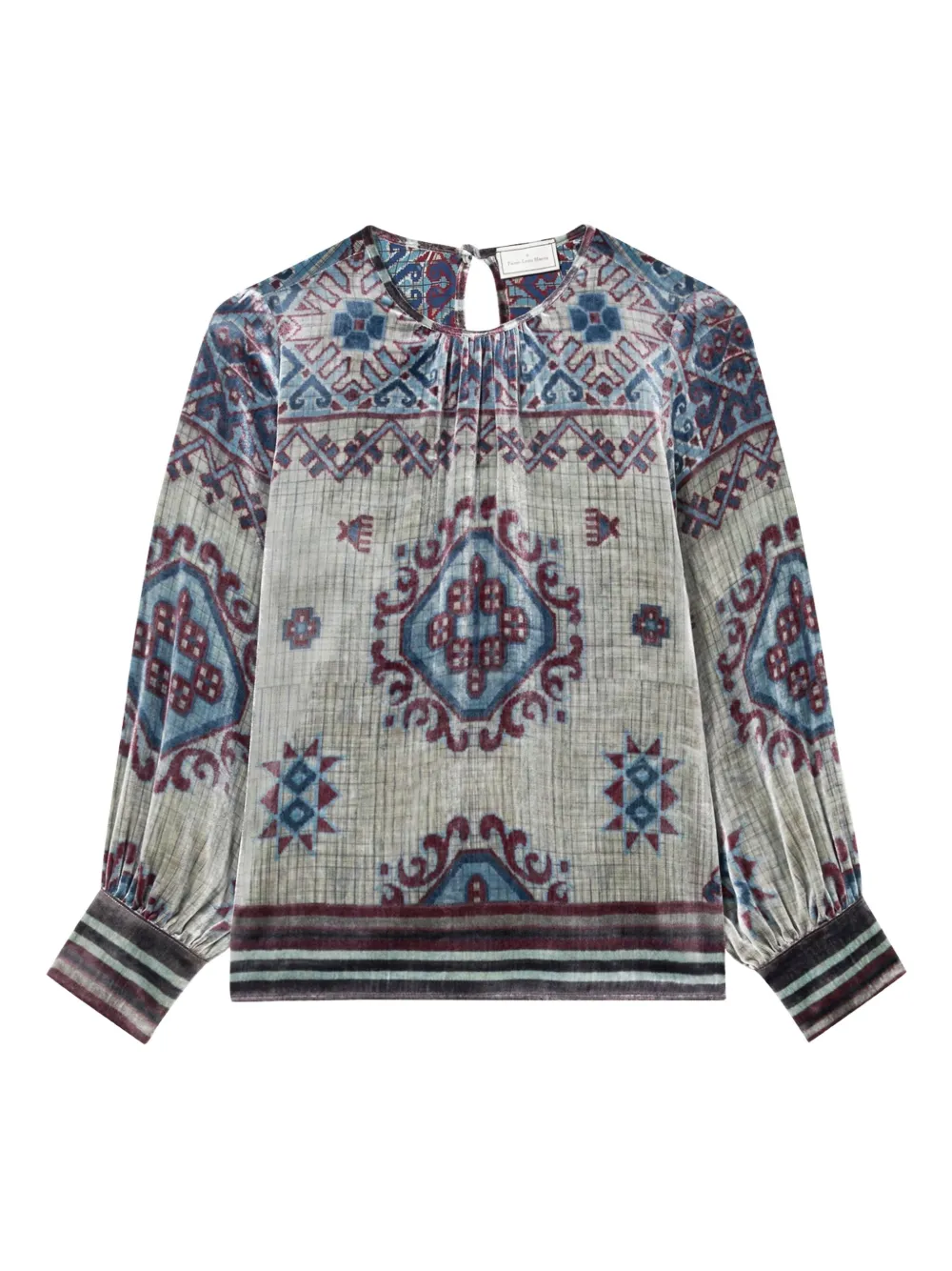 Pierre-Louis Mascia Kanpur patterned velvet top Grijs