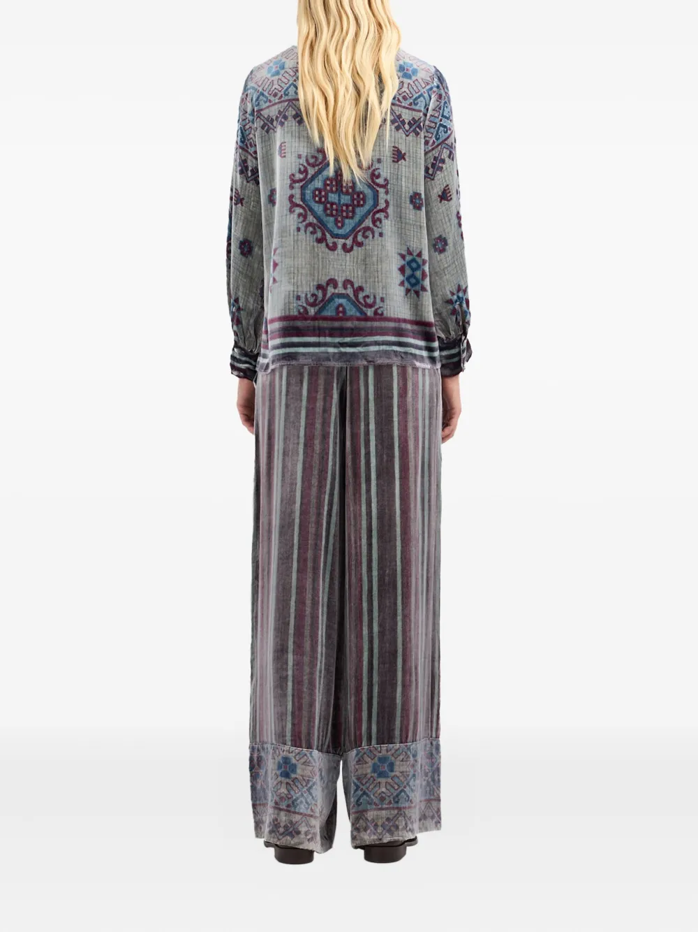 Pierre-Louis Mascia Kanpur patterned velvet top Grijs