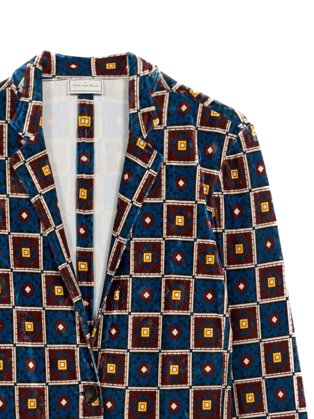 Pierre-Louis Mascia geometric-pattern blazer Blauw