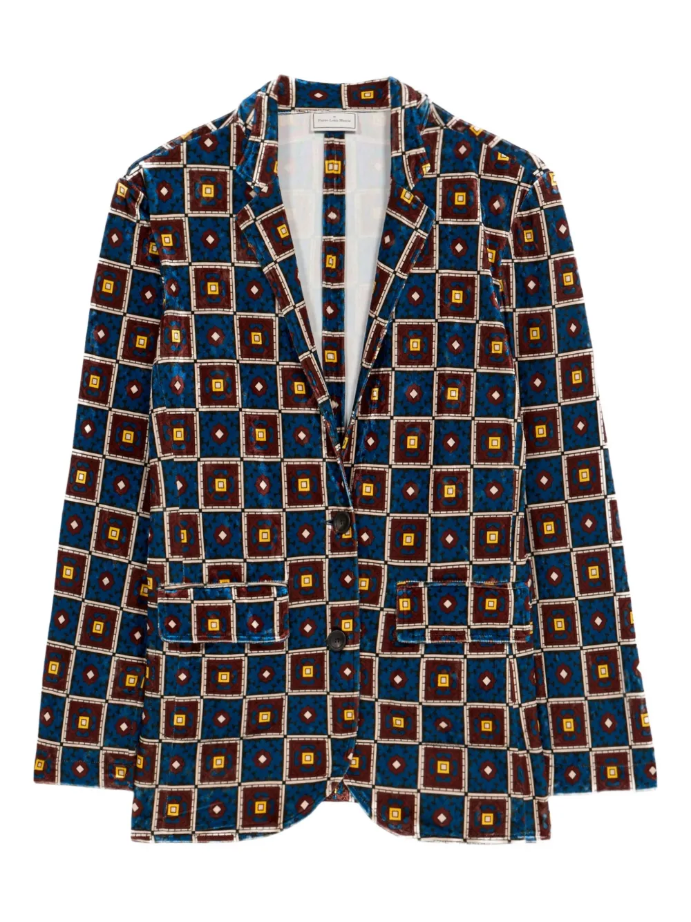 Pierre-Louis Mascia geometric-pattern blazer Blauw